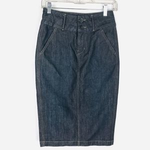 Fresh Ink Blue Jean Pencil Skirt